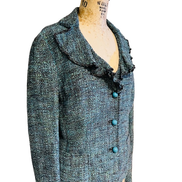 MOSCHINO Cheap and Chic Authentic Size 12 Jacket Virgin Wool Rayon Silk Blend - Picture 13 of 15